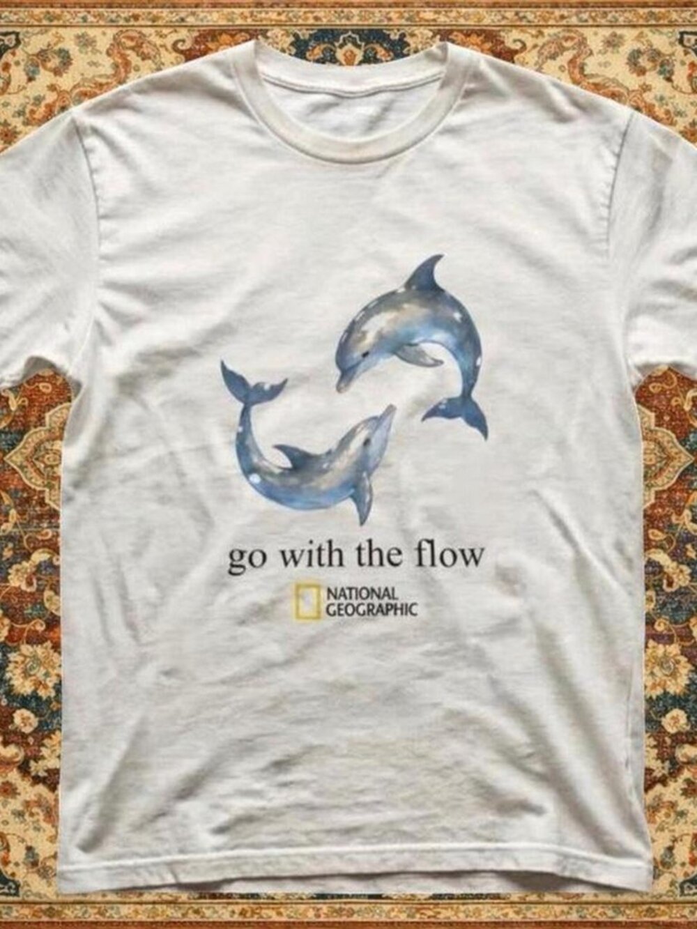 White National Gepgraphic Go With the flow T shirt